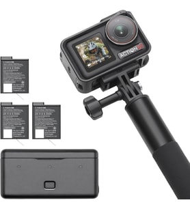 Osmo Action 5 Pro Adventure Combo, 1/1,3 inç sensörlü aksiyon kamerası 4K, 3 pilli 12 saat uzatılmış pil ömrü, sabitleme, çift OLED dokunmatik ekran, seyahat için mini aksiyon kamerası, Vlog