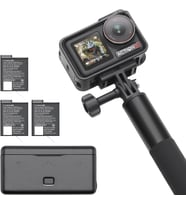 Osmo Action 5 Pro Adventure Combo, 1/1,3 inç sensörlü aksiyon kamerası 4K, 3 pilli 12 saat uzatılmış pil ömrü, sabitleme, çift OLED dokunmatik ekran, seyahat için mini aksiyon kamerası, Vlog
