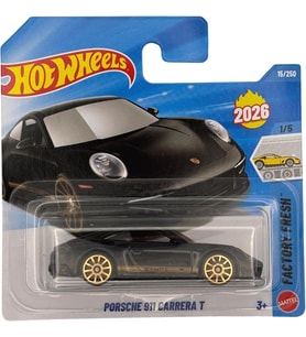 Hot Wheels - Porsche 911 Carrera T – Factory Fresh 1/5 – Jjk80 – Short Card – Siyah – Mattel 2026 (1