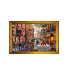 Manzara Temalı Kanvas Tablo 50 x 70 cm Gold Çerçeve
