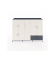 Hyperion Dolap 12 Raflı 2 Çekmeceli 7 Kapaklı 220x44x163 Antrasit-Aytaşı/Antrasit