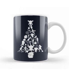 One Piece Christmas Tree Silhouette Kupa Bardak Porselen