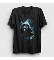 Presmono Unisex Siyah Time Tardis Doktor Dr Doctor Who T-Shirt 499358tt
