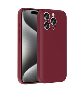 Apple iPhone 15 Pro Uyumlu Kılıf Kamera Korumalı Kartlık Hazneli Zore Vitra Kapak (Mürdüm)