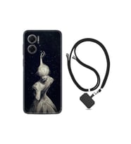 Xiaomi Redmi Note 11e Kılıf Ipli Boyun Askılı Desenli Silikon Star Woman 1332
