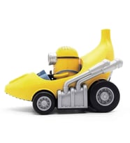 Minions Dave ve Muz Arabası - 14 cm Sürtmeli Mekanizmalı Oyuncak Araba ve Figür Seti