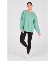 Busa Giyim Basic Oversize Termal Sweatshirt Mintyeşili (Mint Yeşili)