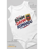 Benim Dayım Komando! Sıfır Kol Bebek Zıbını %100 Pamuk