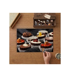 Mini Çikolatalı Tatlılar Tasarımı 240 parça Ahşap Puzzle Ahşap Kutuda MP01665