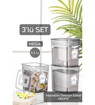 3’lü 5,5 Litre Jumbo Saklama Kutusu Seti, Banyo ve Ev Düzenleyici