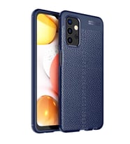 Samsung Galaxy A13 4G Kılıf Deri Tarzı Niss Silikon Case Kapak (Lacivert)