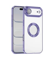 Apple iPhone 17 Uyumlu Air Uyumlu Kılıf Kamera Korumalı Logo Gösteren Zore Omega Kapak (Lila)