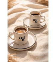 Keramika Amre Deep Kahve Takımı 4 Parça 2 Kişilik 23720-26