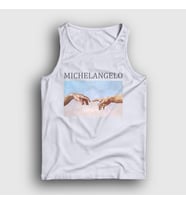 Presmono Unisex Beyaz Creation of Adam Yaratılış Michelangelo Atlet 302901tt