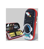 Petityu Astranot 3d Spaceship Kırmızı Fermuar Kalem Kutusu (Lacivert)