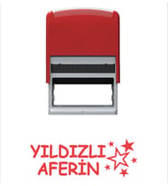Yıldızlı Aferin Öğretmen Kaşesi (Kırmızı)