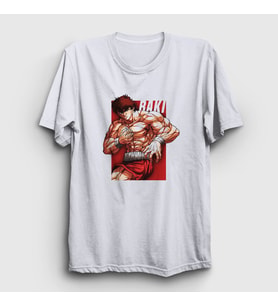 Presmono Unisex Beyaz Strong V2 Anime Hanma Baki T-Shirt 319220tt