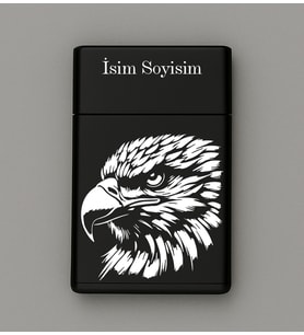 Kartal Desenli Metal Tabaka – Kişiye Özel İsimli Hediyelik