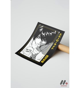 Death Note L Anime Poster, Çerçevesiz Yüksek Kalite Duvar Afişi - Anime Severlere Özel