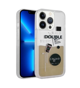 iPhone 13 Pro Max Kılıf Desenli Sıvılı Drink Kahve Tasarımlı