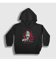 Presmono Unisex Çocuk Siyah Bella Ciao La Casa De Papel Kapüşonlu Sweatshirt 196478tt