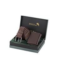 Polo Air Mıknatıslı Cüzdan Ve Kemer Erkek Kombin Set Kahverengi Renk M-04-K