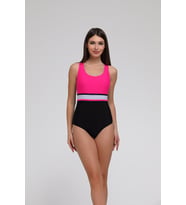 Chelly Life For Moda Kadın Yüzücü Mayo 9972 (Siyah-Pembe)