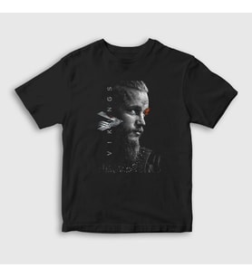 Presmono Unisex Çocuk Siyah Ragnar V2 Vikings T-Shirt 222329tt