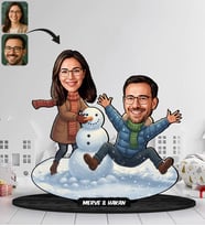 BK Gift Kişiye Özel Sevgili Yılbaşı Tasarımlı Karikatür Biblo -4, Yılbaşı Hediyesi, Yeni Yıl Hediyesi