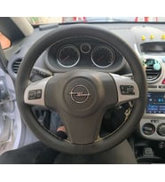 DİKİŞLİ DİREKSİYON KILIFI SİYAH DERİ BEJ DİKİŞLİ OPEL CORSA D İÇİN
