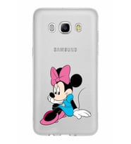Samsung Galaxy J5 2016 Kapak Minnie Mouse Tasarımlı Şeffaf Silikon Kılıf