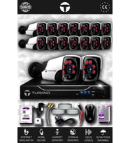 TURKNO 16 Kameralı Pania 16 Dış Kamera Set 320 GB HDD Full HD Gece Görüşlü Güvenlik Kamerası Sistemi