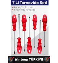 #Tornavida Profesyonel Montaj Onarım 7'li Tornavida Seti 4 Adet Düz 3 Adet Yıldız Tornavida