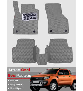 FORD RANGER (2012-2021) Uyumlu EVA Paspas Tam Set–Araca Özel,Su Geçirmez,Kolay Montaj