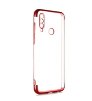 Meizu M10 Kılıf İnce Köşeleri Renkli Şeffaf Silikon (Kırmızı)