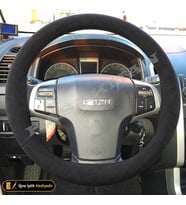 Isuzu D-Max RT50 Dikme Direksiyon Kılıfı Alcantara Süet Monza Black V-Cross-Limited-Tuşlu 2012-2017