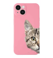 Apple iPhone 14 Plus  Lansman Kılıf Catface  Tasarımlı Altı Kapalı İçi Kadife Kaplı  Kapak (Şeffaf)