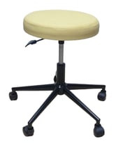 Krom Yıldız Ayaklı Hekim Taburesi Sarı Outdoor Kumaş
