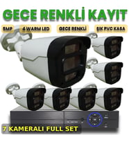 XMPro 7 KAMERALI İNSAN ARAÇ YÜZ ALGILAYAN GECE RENKLİ GÖSTEREN PLASTİK KASA GÜVENLİK KAMERA SETİ