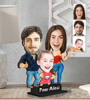 Kişiye Özel 2 Boyutlu Aile  Ahşap Biblo-24