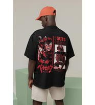 Berserk Guts Baskılı Unisex Oversize Anime Tişört