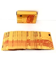 500 Euro Şeklinde Gold İskambil Kağıdı Seti, Pişti ve 51 Oyun Kağıdı
