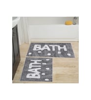 Rovigo Home Dijital Baskılı 2'li Banyo paspas Takımı RVG5230 (Gri)