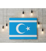 Kerkük Türkmeneli Bayrağı Kanvas Tablo 40x55cm Irak Türkmenleri Bayrağı Dekoratif Tablo