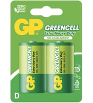 Batteries Gp13G Greencell R20P/1250/D Boy Kalın Pil, 1.5 Volt, 2'Li Kart