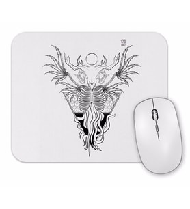 Skull  Devil Branca Mouse Pad