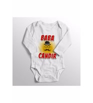 Unisex Bebek Beyaz Baba Candır Baskılı Zıbın