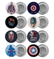Captain America Çanta Rozeti Seti Kaptan Amerika 8 Adet En Büyük Boy 5.8cm İğneli Broş