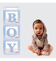 BOY Yazılı Demonte 25 Cm Şeffaf Kutu Set Mavi-