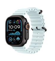 Apple Watch Ultra 49mm Uyumlu Kordon Ocean Silikon Yumuşak Esnek Metal Tokalı Zore KRD-75 Kayış (Buz Mavisi)